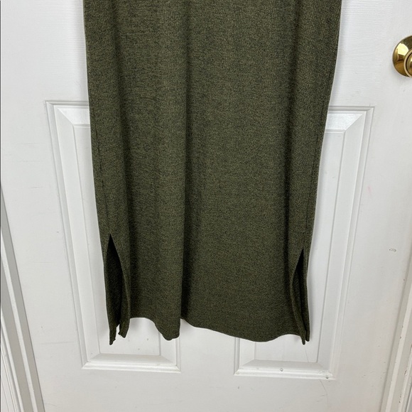 Madewell Olive Green Ribbed Pocket Midi Dress - Size M - Picture 4 of 9
